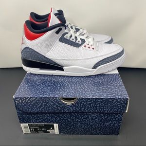 Air Jordan 3 Retro White/Fire Red Denim size 11 CZ6431-100 DS NIB
